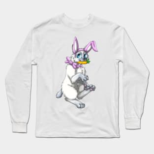 Bobtail BunnyCat: Blue Point (Pink) Long Sleeve T-Shirt